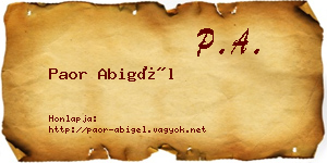 Paor Abigél névjegykártya